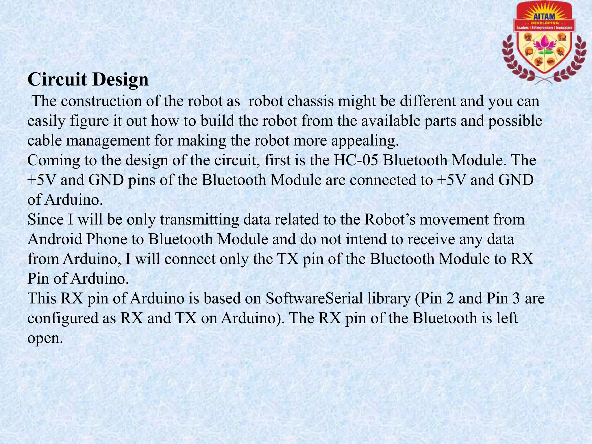 Bluetooth controled robot | PPTX