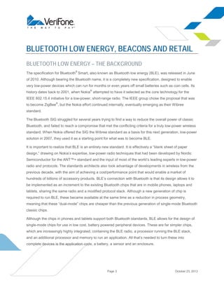 Bluetooth Low Energy, Beacons and Retail - A VeriFone White Paper | PDF