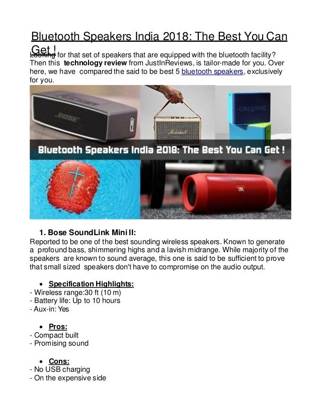 best mini bluetooth speaker 2018