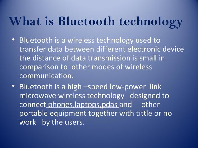 Bluetooth technology by shamshad | PPT
