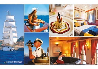 28
550€Una vacanza tra tuffi e natura
Arcipelago toscano - Corsica Durata: 7 giorni / 6 notti
SULLA ROTTA DEI DELFINI
Una vacanza per veri amanti del mare che vi porterà dalle bellissime isole dell’Arcipelago
Toscano verso le coste delle Corsica. Una veleggiata nel cuore del mar Tirreno che vi permetterà
di stare a contatto diretto con la natura e vi farà apprezzare la serenità di sentirvi lontano dal
caos di una spiaggia affollata o di una caotica città.
Giorno 1 - Ad ammirar le stelle...
Dopo esserci conosciuti e aver preso confidenza con la barca, organizziamo la cambusa, ovvero
la scorta del cibo da portare in vacanza con noi. Subito dopo iniziamo lo spostamento verso
l’isola di Capraia; la navigazione durerà circa sette ore senza alcuna sosta. La prima notte la
trascorreremo in mare a Capraia, ad ammirar le stelle e a godere del profumo della salsedine
notturna.
Giorno 2 - Una giornata di relax e tuffi
Al risveglio ci dirigiamo verso Macinaggio, sempre in Corsica, dove troveremo meravigliose cale
del color verde smeraldo per poter fare snorkeling, un semplice bagno o riposare.
Giorno 3 - A gonfie vele e...spazio in pancia per le aragoste!
Oggi navighiamo verso Capo Corso, passando dall’Isola della Giraglia facendo un percorso molto
eccitante in una delle zone più ventose del Mediterraneo. Per i più curiosi ci sarà la possibilità di
aiutareloskipperedimpararelebasidellanavigazioneavela.PrimadelpranzoarriveremoaCenturi,
piccolo porto di pescatori sulla costa di Capo Corso: qui potremo scendere a terra per gustare le
famose aragoste locali. Tuffi, pisolini e quant’altro saranno le attività pomeridiane dell’equipaggio. Al
tramonto partiremo verso Cala Mortella dove la magia delle stelle e del mare farà da cornice ad una
navigazione nel silenzio della notte. Qui ci fermeremo a dormire.
Giorno 4 - Le spiagge di Des Agriates e la vita a Saint Florent
Oggi il programma prevede uno spostamento verso le spiagge mozzafiato lungo la costa del
deserto Des Agriates. Sole e mare saranno il leitmotiv della giornata mentre per la sera è previsto
a persona
a partire da
SULLA ROTTA DEI DELFINI - CORSICA
 