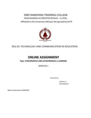 Synchronous and asynchronous e - learning | PDF