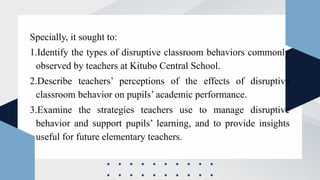 Academic Disruption Teachers’ Perspectives on Disruptive Behavior, Homework, and ...