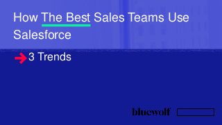 One Column – White BackgroundHow The Best Sales Teams Use
Salesforce
3 Trends
 