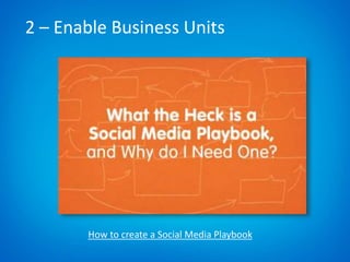 How to create a Social Media Playbook
2 – Enable Business Units