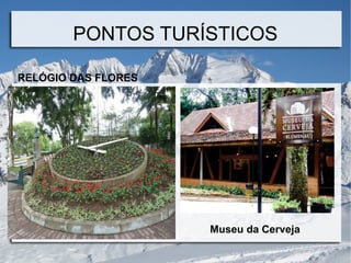 PONTOS TURÍSTICOS
RELÓGIO DAS FLORES
Museu da Cerveja
 