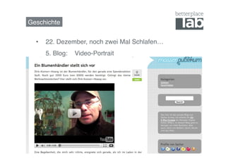 Geschichte!


  •  !22. Dezember, noch zwei Mal Schlafen… 
     !5. Blog: !Video-Portrait 
     !   !    !   !!
 