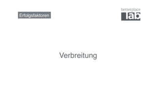 Erfolgsfaktoren!




                   Verbreitung!
 