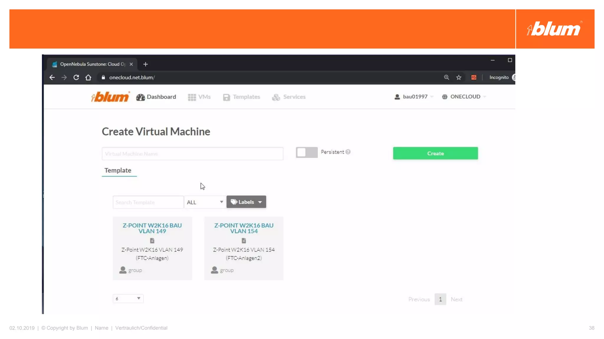 02.10.2019 | © Copyright by Blum | Name | Vertraulich/Confidential 38
 