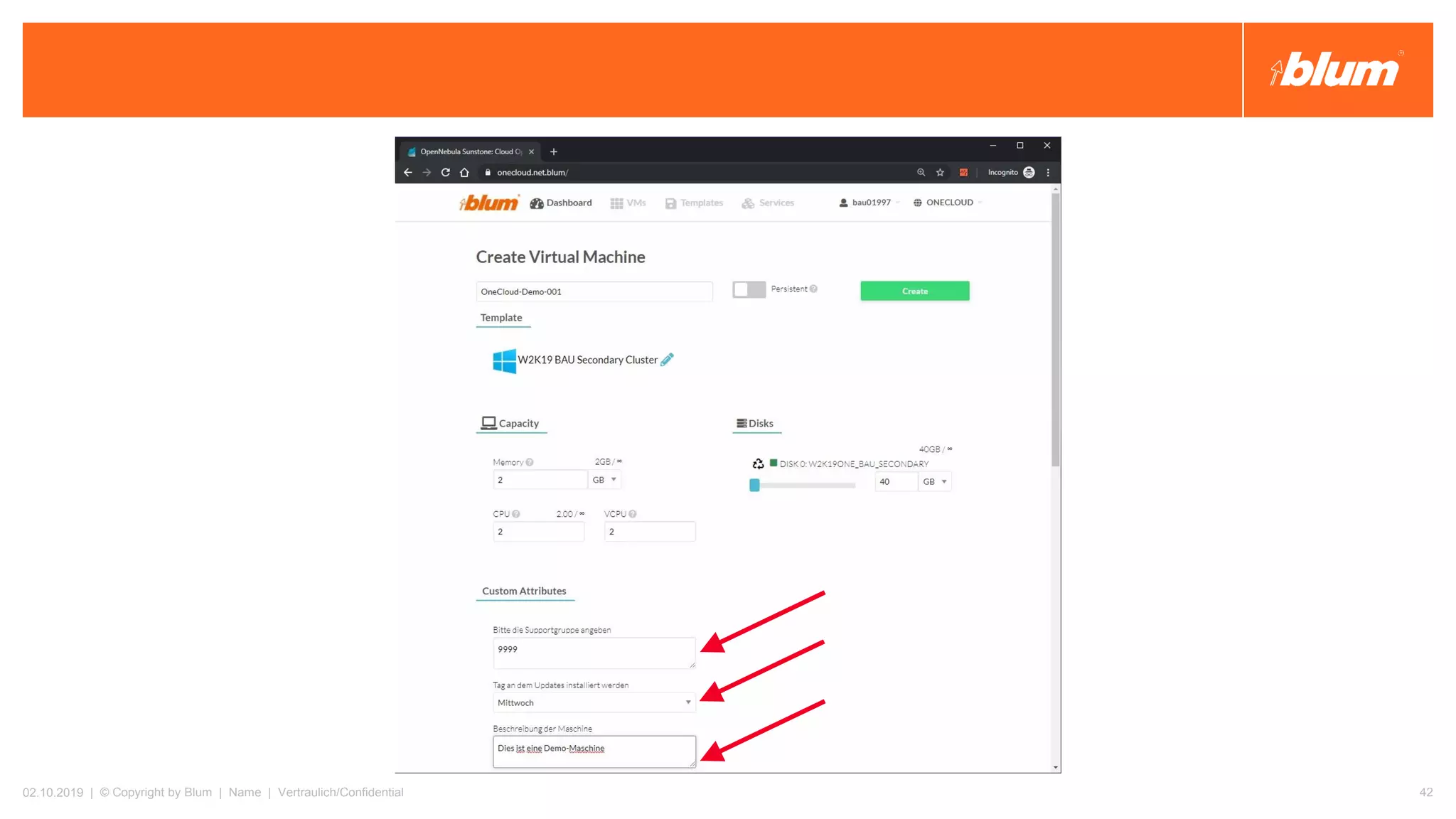 02.10.2019 | © Copyright by Blum | Name | Vertraulich/Confidential 42
 