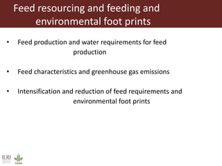 Animal nutrition approaches for profitable livestock operations and sustainable rural livelihoods