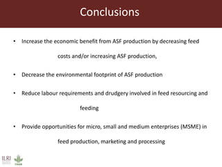 Animal nutrition approaches for profitable livestock operations and sustainable rural livelihoods