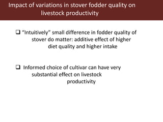 Multi-dimensional crop improvement: Experiences from collaborative ILRI-ICRISAT-NARES work on sorghum in India