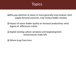 Multi-dimensional crop improvement: Experiences from collaborative ILRI-ICRISAT-NARES work on sorghum in India