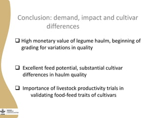 Opportunities and limitations of multidimensional crop improvement in grain legumes to support increased productivity in mixed crop livestock systems 