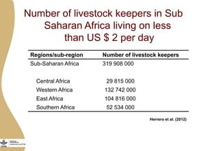 Importance of livestock and the technological and policy challenges facing the development of livestock in Africa 