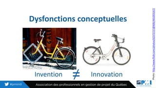 Dysfonctions conceptuelles
Photo:http://www.flickr.com/photos/62372727@N00/465393167/
Invention Innovation≠
 