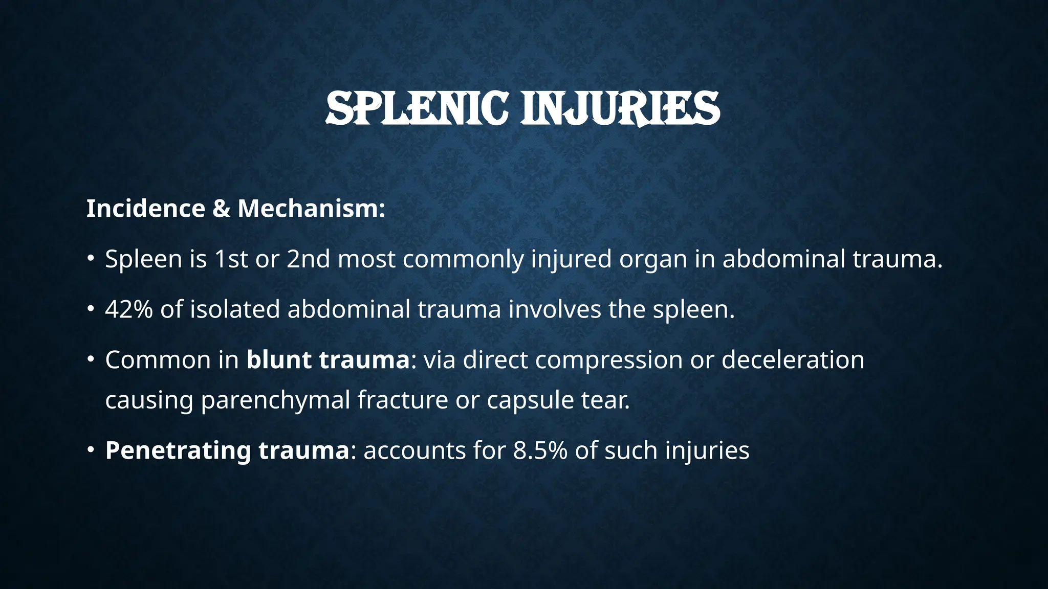 Splene Injury BLUNT INJURY ABDOMEN PPT.pptx for post graduates | PPTX