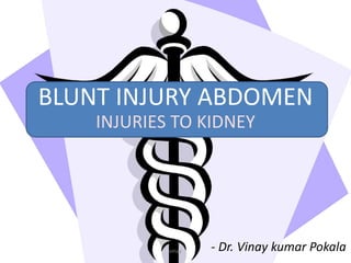 BLUNT INJURY ABDOMEN 
INJURIES TO KIDNEY 
vinay 
- Dr. Vinay kumar Pokala 
 