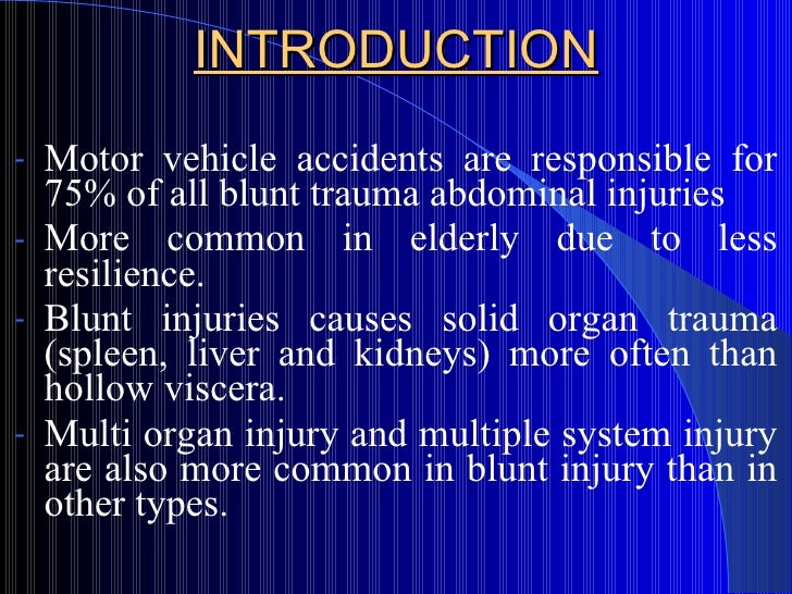 Blunt trauma abdomen