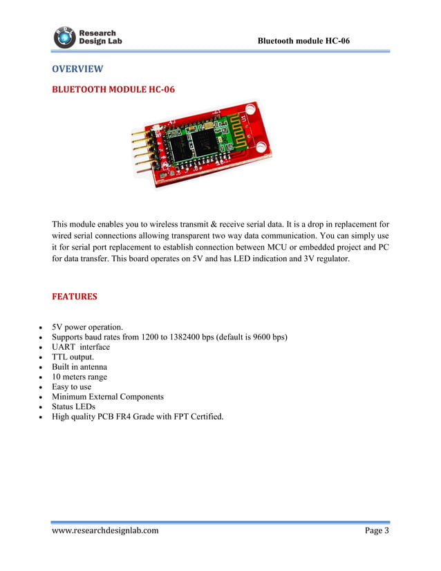 Bluetooth Module HC-06 | PDF