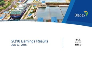 2Q16 Earnings Results
July 27, 2016
 