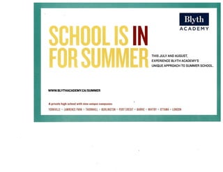 Blyth academy program dates(july&amp;august)