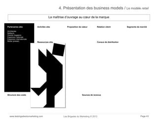 www.lesbrigadesdumarketing.com Les Brigades du Marketing © 2013 Page 43
4. Présentation des business models / Le modèle re...