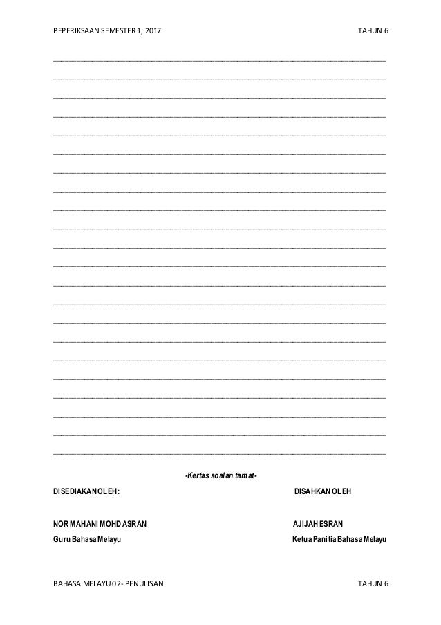 Soalan peperiksaan BM kertas 2 UPSR