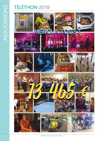 Bulletin municipal d’Orgerus 2019
ASSOCIATIONS
54
TÉLÉTHON 2018
 