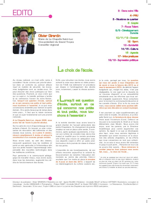 la chapelle saint luc bulletin municipal n 20