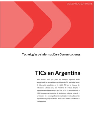 Tecnologías de Información y Comunicaciones
TICs en Argentina
 