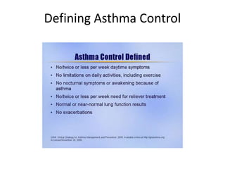 Defining Asthma Control
 