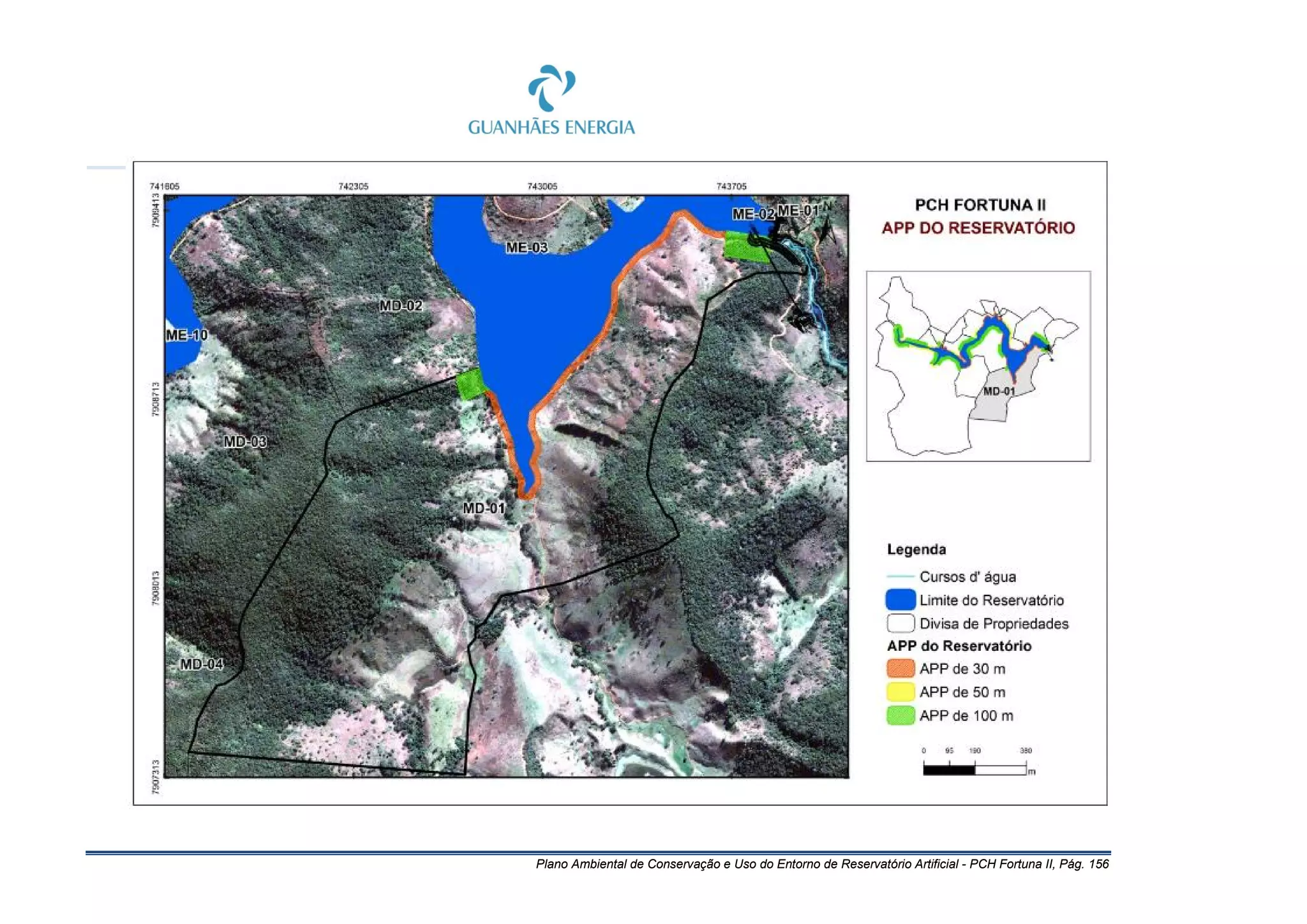 Plano Ambiental de Conservação e Uso do Entorno de Reservatório Artificial - PCH Fortuna II, Pág. 156
 