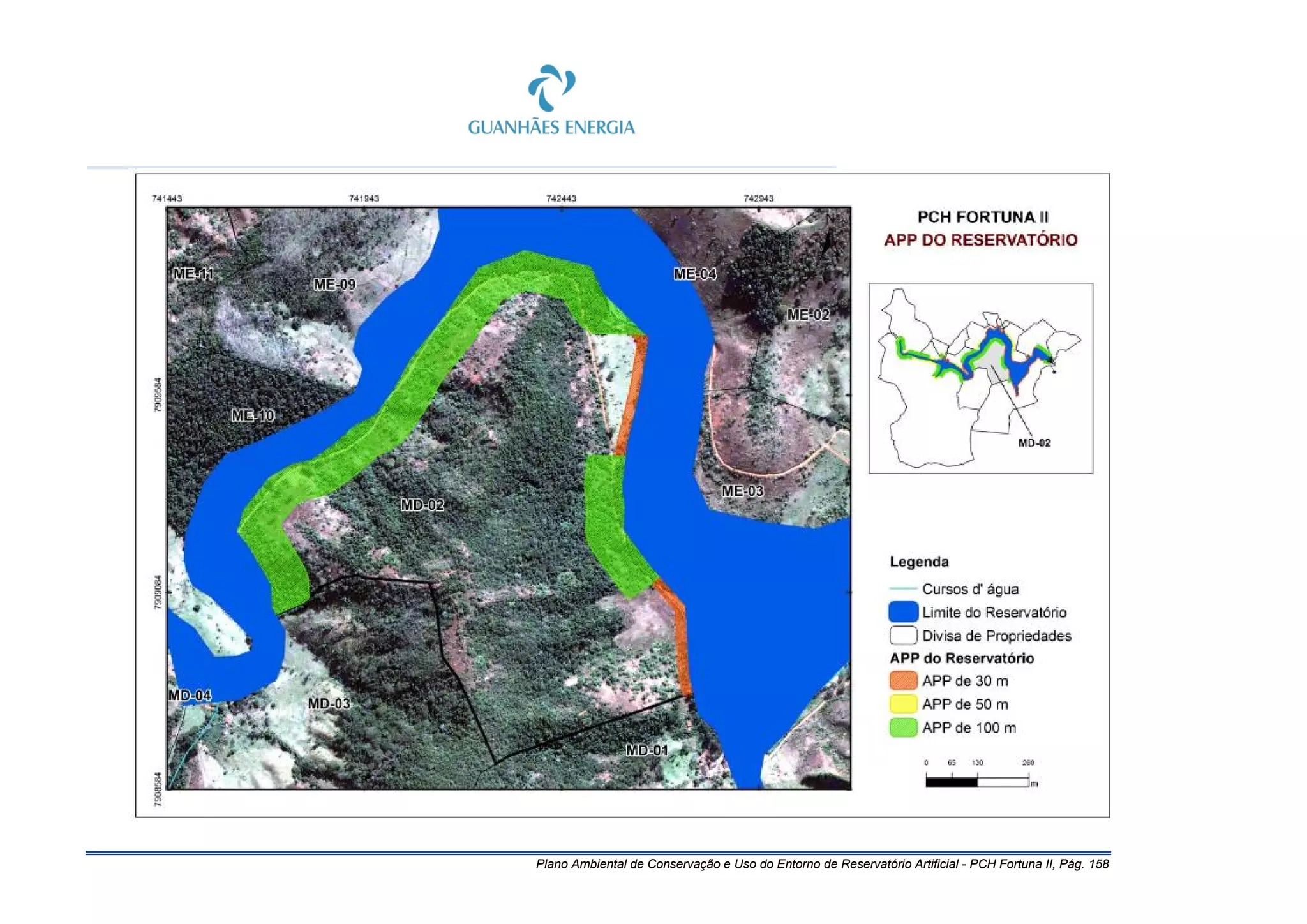 Plano Ambiental de Conservação e Uso do Entorno de Reservatório Artificial - PCH Fortuna II, Pág. 158
 