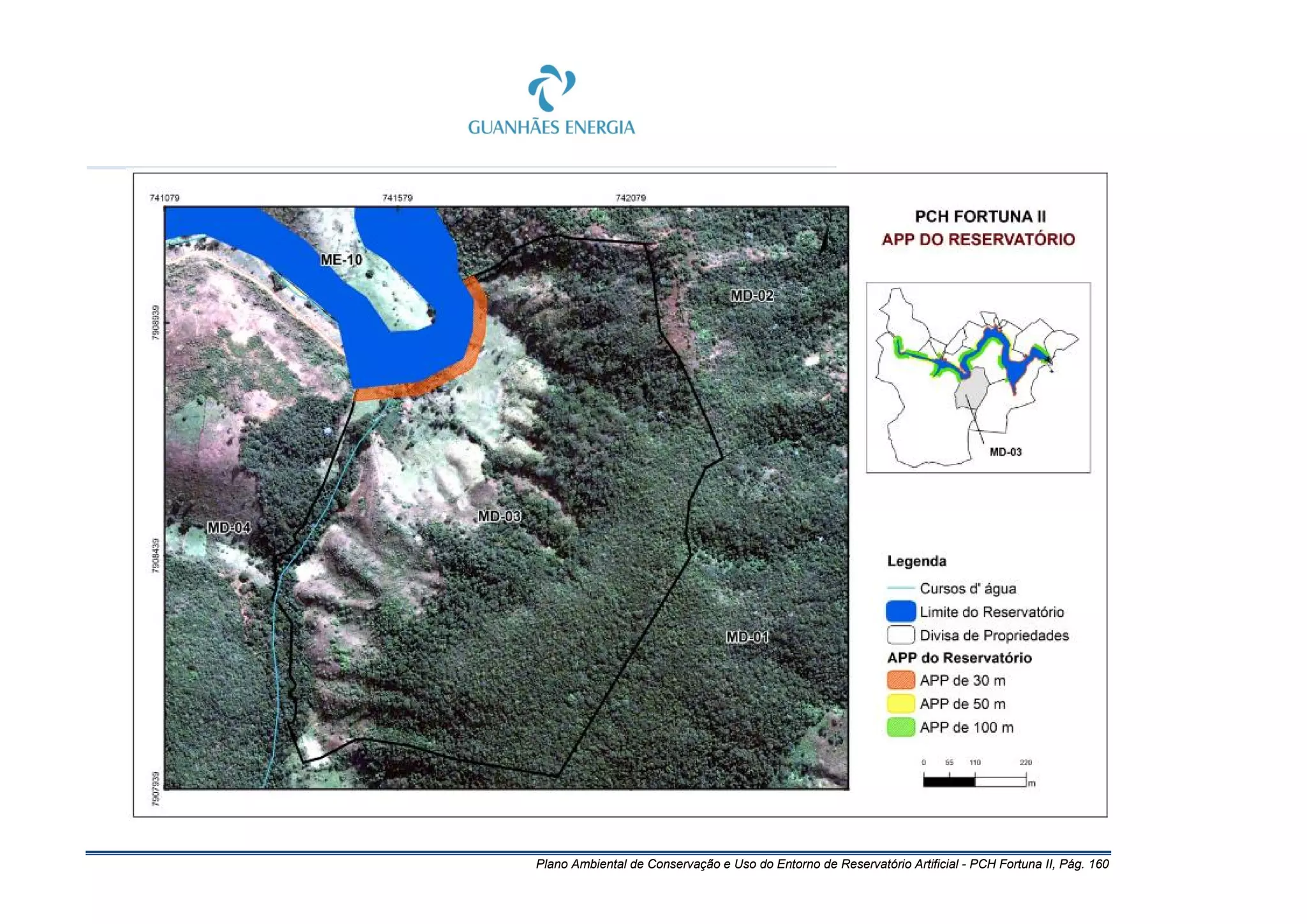 Plano Ambiental de Conservação e Uso do Entorno de Reservatório Artificial - PCH Fortuna II, Pág. 160
 