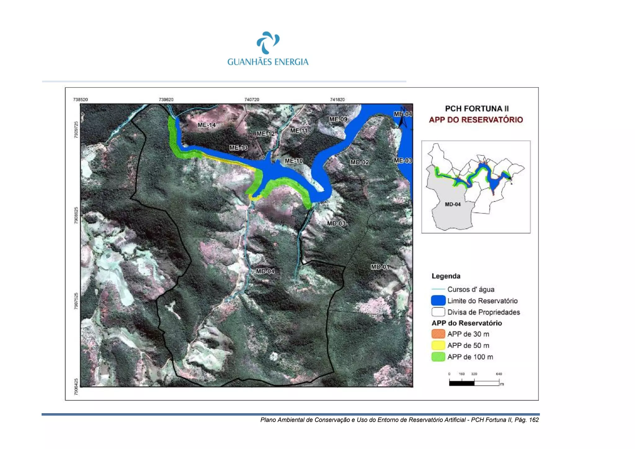 Plano Ambiental de Conservação e Uso do Entorno de Reservatório Artificial - PCH Fortuna II, Pág. 162
 