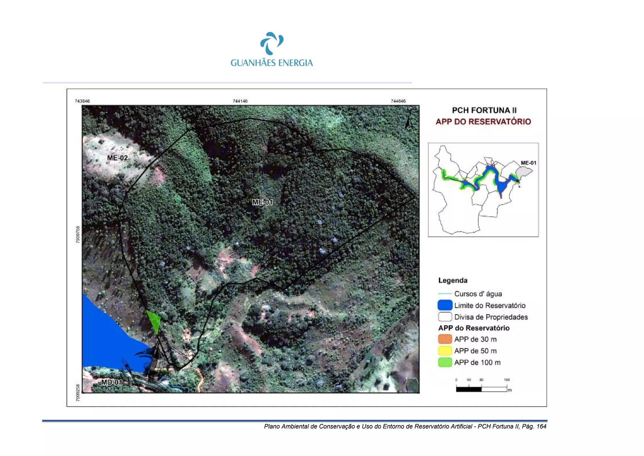 Plano Ambiental de Conservação e Uso do Entorno de Reservatório Artificial - PCH Fortuna II, Pág. 164
 