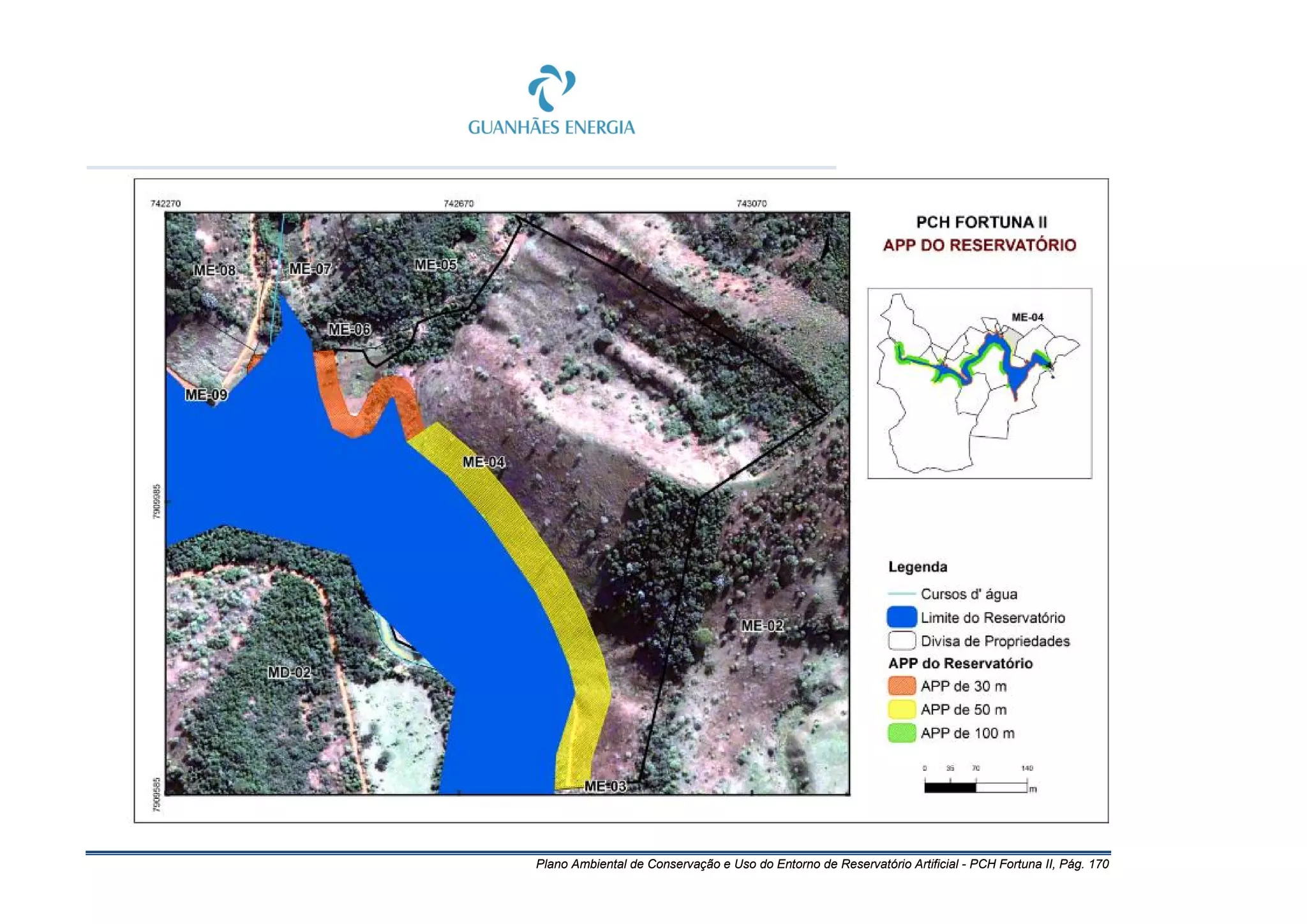 Plano Ambiental de Conservação e Uso do Entorno de Reservatório Artificial - PCH Fortuna II, Pág. 170
 