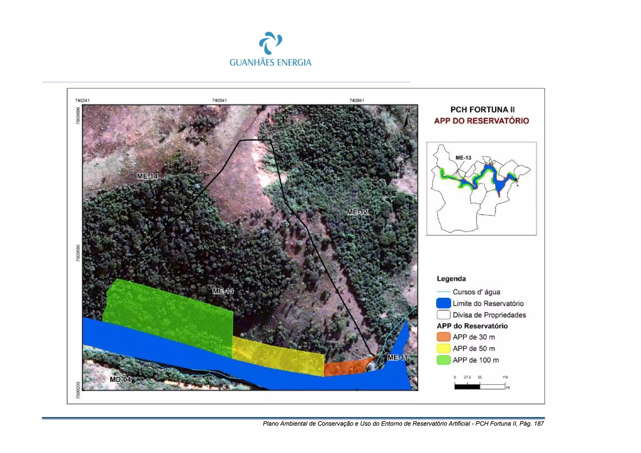 Plano Ambiental de Conservação e Uso do Entorno de Reservatório Artificial - PCH Fortuna II, Pág. 187
 