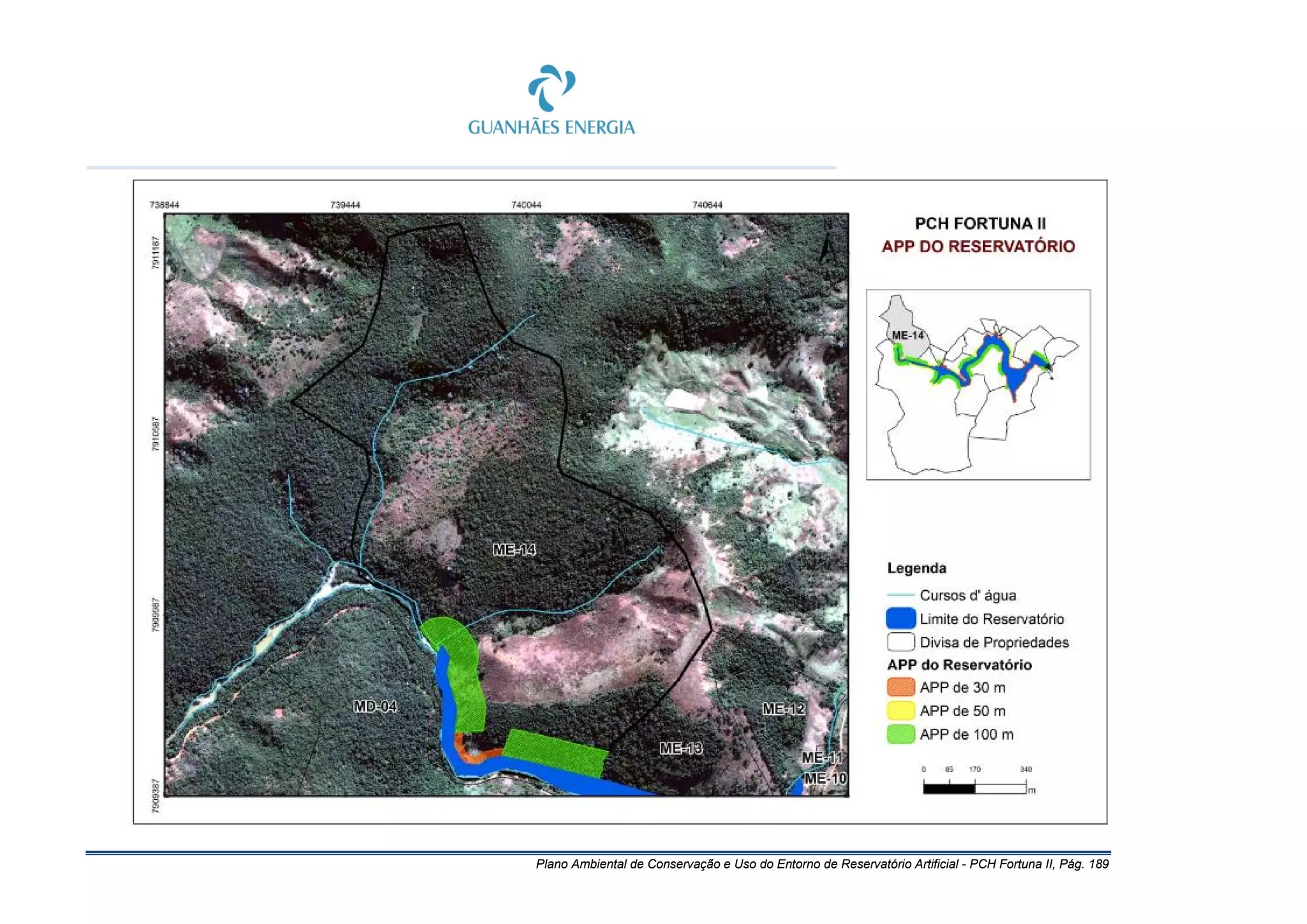Plano Ambiental de Conservação e Uso do Entorno de Reservatório Artificial - PCH Fortuna II, Pág. 189
 