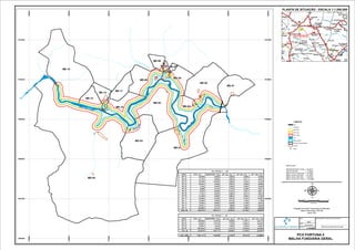 A
A
A
A
A
A
A
A
A
A
A
A
A
A
A
A
Rio Corrente
Gran
de
MD-01
MD-02
MD-03
ME-01
ME-02
ME-03
ME-04
ME-05
ME-06
ME-07
ME-08
ME-09
ME-10
ME-11
ME-12
ME-13
ME-14
MD-04
Córrego São Bento
739000
739000
740000
740000
741000
741000
742000
742000
743000
743000
744000
744000
745000
745000
7906000
7907000 7907000
7908000 7908000
7909000 7909000
7910000 7910000
7911000 7911000
0,25 0 0,25 0,50,125
Kilometros
µ
PLANTA DE SITUAÇÃO - ESCALA 1:1.000.000
PCH FORTUNA II
Projeção Universal Transversa de Mercator
Datum Horizontal: SAD-69
Zona: 23S
ÁREAS (ha):
RESERVATÓRIO TOTAL = 93,8973
CALHA DO RIO = 17,8045
ÁREA TOTAL ATINGIDA = 76,0928
ÁREA TOTAL APP 30m = 47,2487
ÁREA TOTAL APP 50m = 78,6125
ÁREA TOTAL APP 100m = 153,8885
PCH FORTUNA II
MALHA FUNDIÁRIA GERAL
Legenda:
Eixo
Córregos
APP 30m
APP 50m
APP 100m
Rio
Reservatório
Divisa de Propriedades
Cultura
A Sede
1:15.000
30/10/2012
DATA:
DES.: RESPONSÁVEL TÉCNICO PELA REVISÃO:
ESCALA:
MAS
Manuela de Almeida Andrade
 