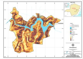 Rio Corrente
Gran
de
MD-01
MD-02
MD-03
ME-01
ME-02
ME-03
ME-04
ME-05
ME-06
ME-07
ME-08
ME-09
ME-10
ME-11
ME-12
ME-13
ME-14
MD-04
Córrego São Bento
739000
739000
740000
740000
741000
741000
742000
742000
743000
743000
744000
744000
7906000 7906000
7907000 7907000
7908000 7908000
7909000 7909000
7910000 7910000
7911000 7911000
0,25 0 0,25 0,50,125
Kilometros
µProjeção Universal Transversa de Mercator
Datum Horizontal: SAD-69
Zona: 23S
PCH FORTUNAII
ESTUDO-APPDO RESERVATÓRIO
MAPADE SUSCEPTIBILIDADE À EROSÃO
1:15.000
Abril/2013
DATA:
DES.:
ESCALA:
MAS
PCH FORTUNA II
RESPONSÁVEL TÉCNICO PELA REVISÃO:
Manuela de Almeida Andrade
Legenda
Córregos
Limite APP do Reservatório 30m
Limite APP do Reservatório 50m
Limite APP do Reservatório 100m
Reservatório
Rio
Divisa de Propriedades
Suscept.jpg
RGB
Red: Band_1
Green: Band_2
Blue: Band_3
Susceptibilidade à Erosão
MAPA CHAVE
PCH FORTUNA II
 