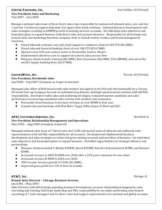 direct sales resumes