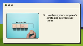 3. How have your company's
strategies evolved over
time?
 