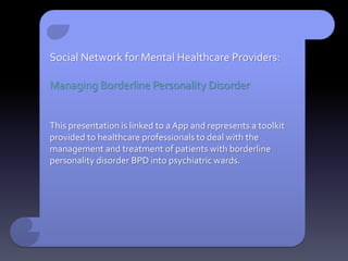 Managing Borderline Personality Disorder | PPTX