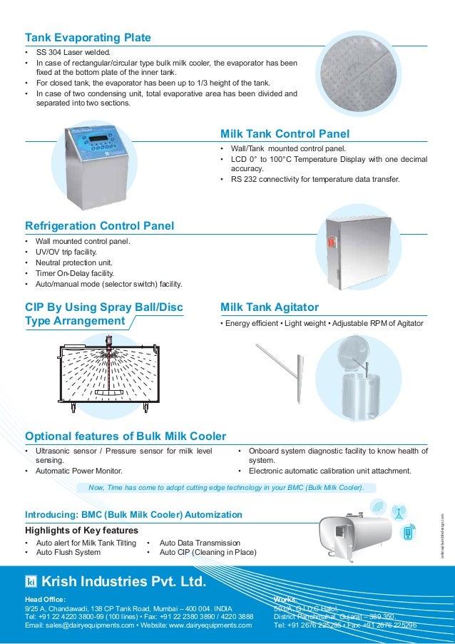 Dairy Farm Equipment Bulk Milk Coolers Chillers