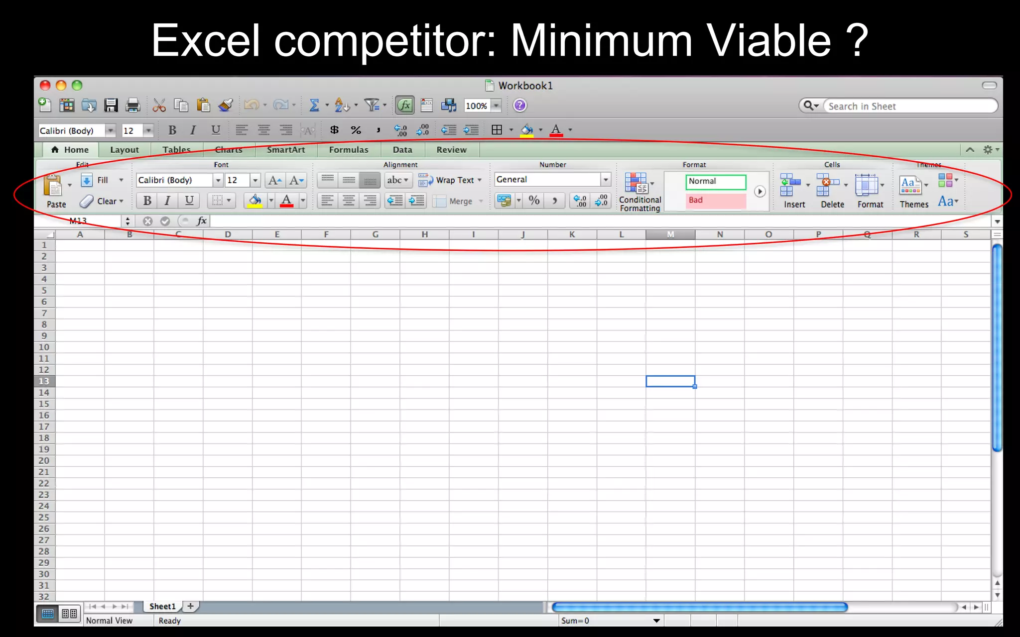 Excel competitor: Minimum Viable ?
 