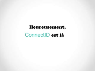 Heureusement,
ConnectID est là
 
