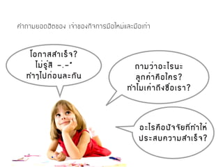 คำถามยอดฮิตของ เจ้าของกิจการมือใหม่และมือเก๋า
 